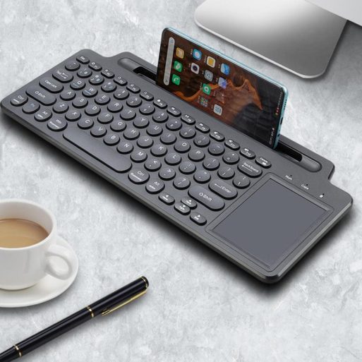 Keyboard Wireless Bluetooth Portable 2.4GHz with Touchpad - Black 2