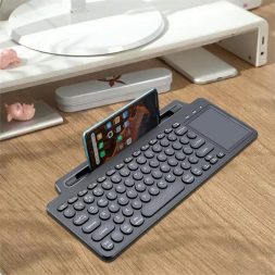 Keyboard Wireless Bluetooth Portable 2.4GHz with Touchpad - Black