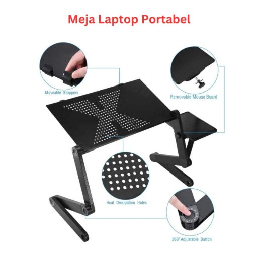 Meja Laptop Portabel Lipat Alumunium 3