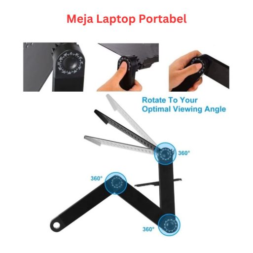 Meja Laptop Portabel Lipat Alumunium 4